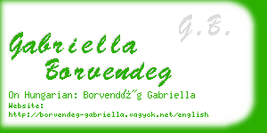 gabriella borvendeg business card